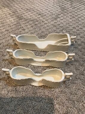 White Porcelain Vintage Silverware Holders